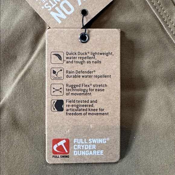 Carhartt Men's Full Swing Cryder Dungaree Work Pants 38 x 32 Tan NEW - Picture 5 of 13